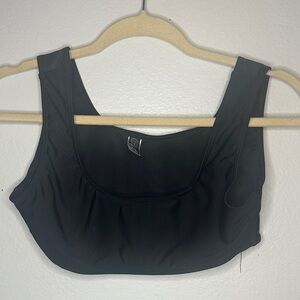 Black Scoop Neck Super Cropped Top